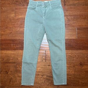 LOFT Slim High-Rise Jeans in Sage Green